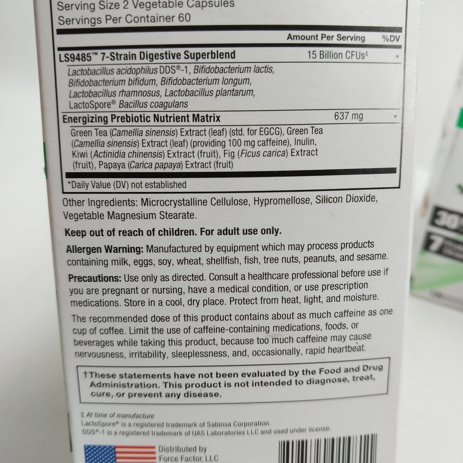 Force Factor ProbioSlim Extra Strength Probiotic30 BillionReduce Bloat