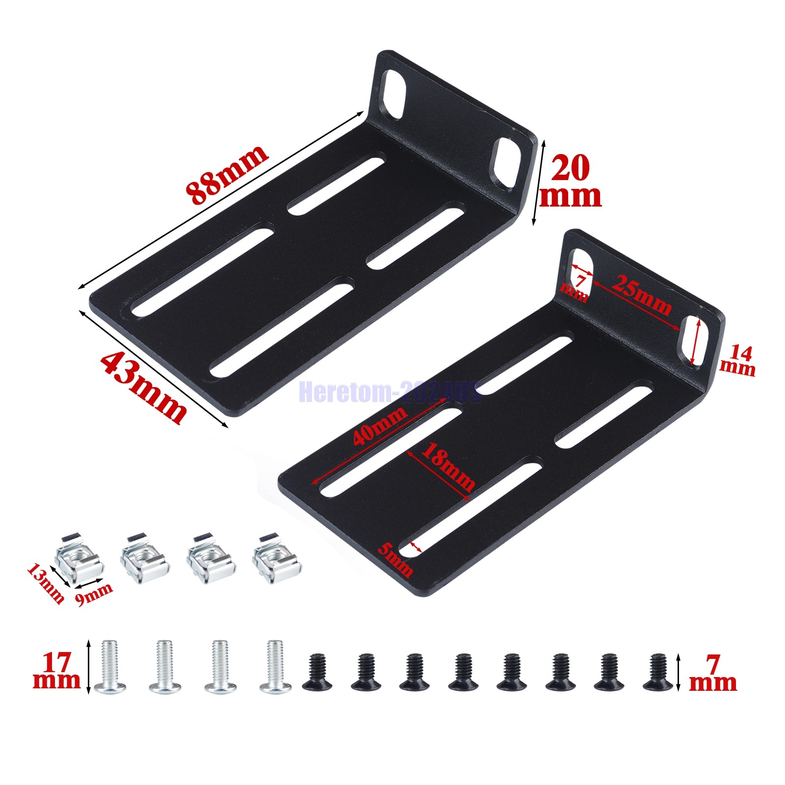 1 Pair Universal Adjustable Rack Mount Ears For 19" Network Switch HP Aruba HPE