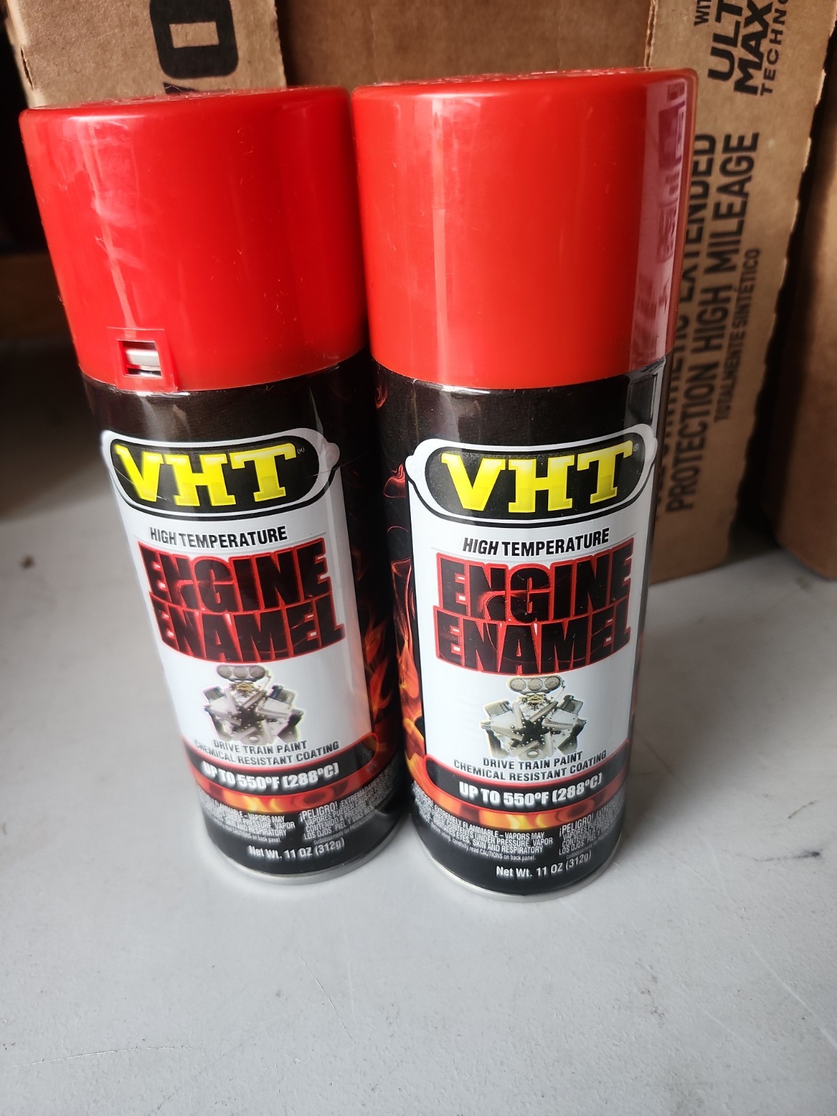2 Cans Of VHT High Temperature Engine Enamel SP119 Chevy Orange Red
