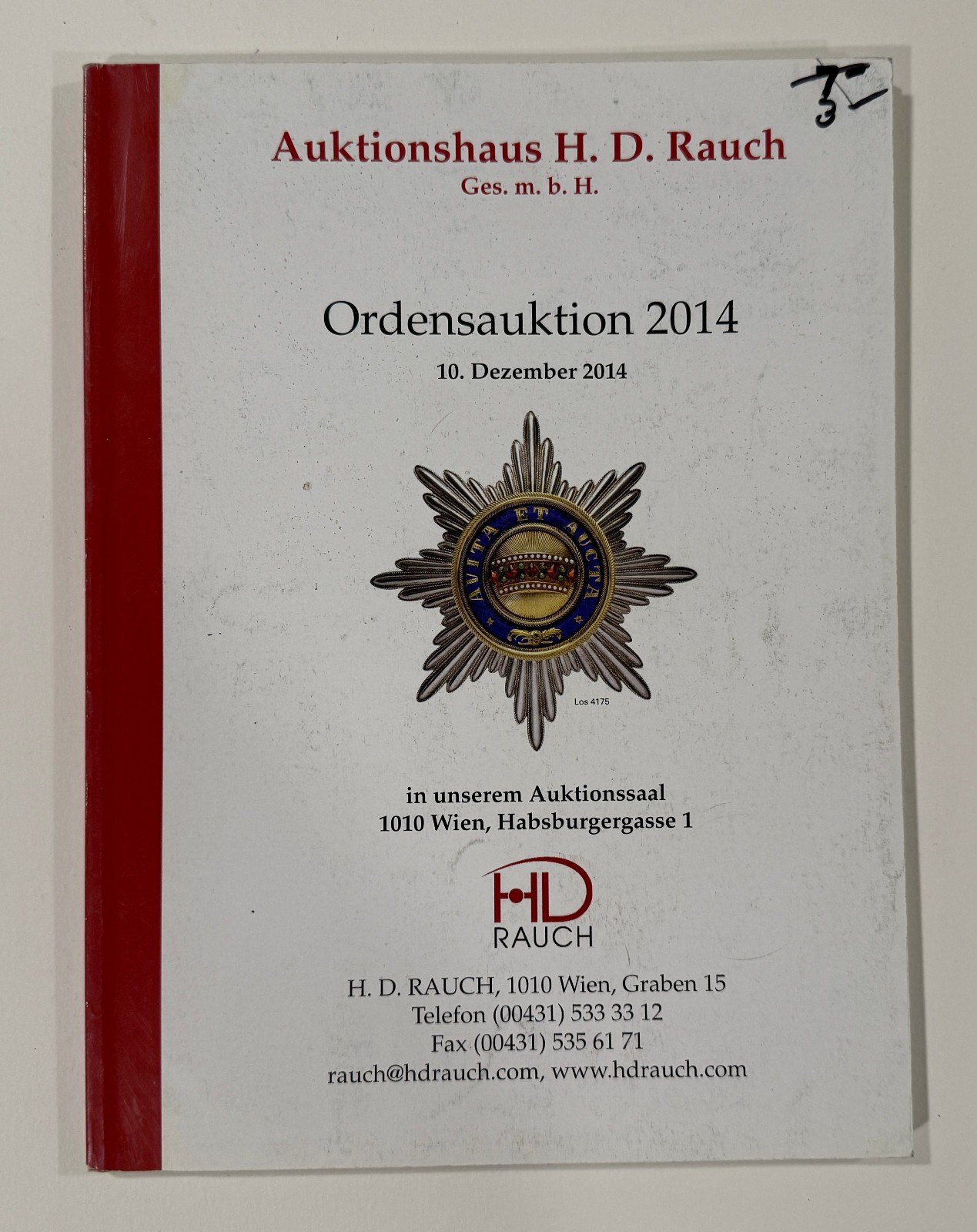 H. D. Rauch Auction Catalog, Austrian, Military Medals, December 2014, 192 pages