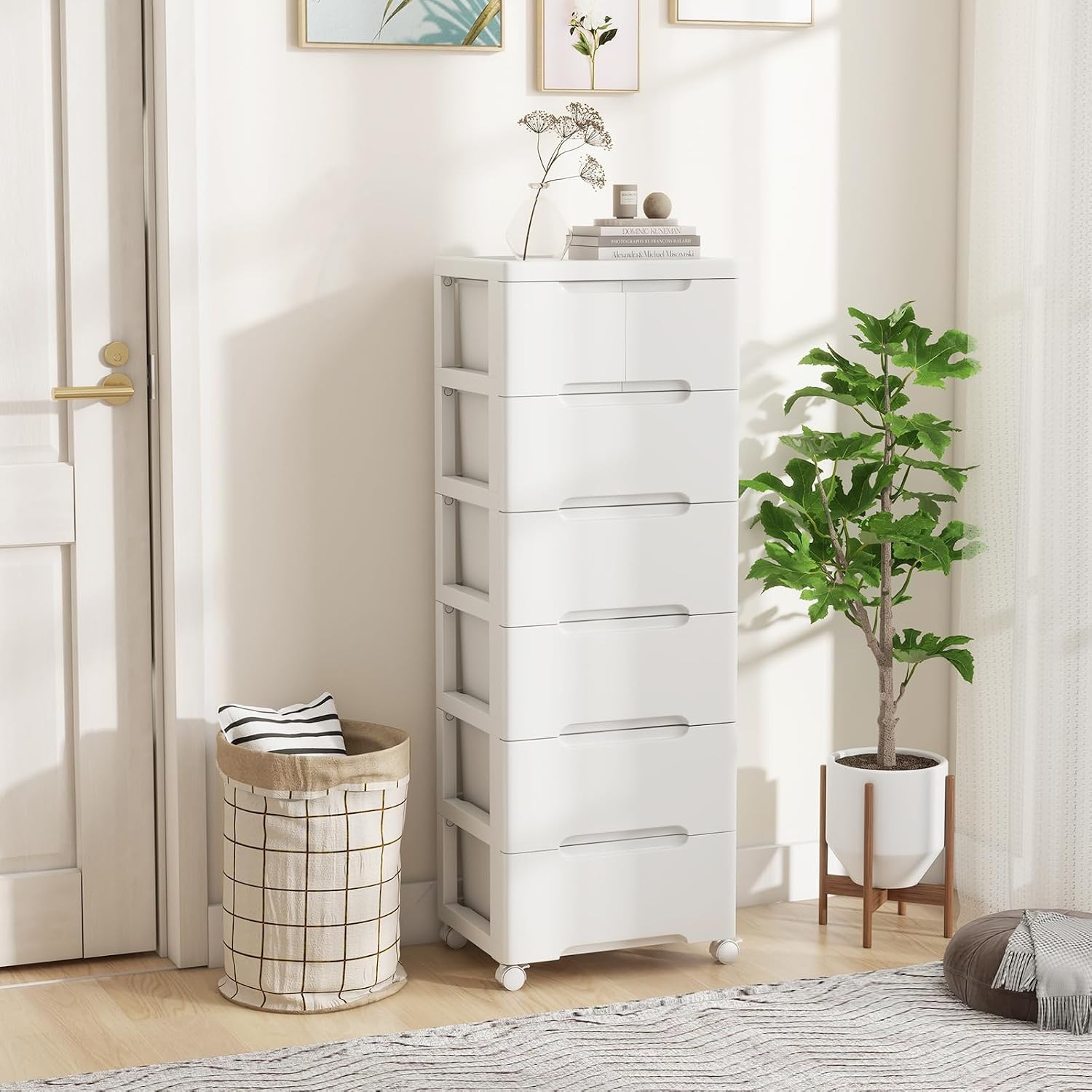 7-Drawer Plastic Rolling Storage Cart Mobile Storage Cabinet