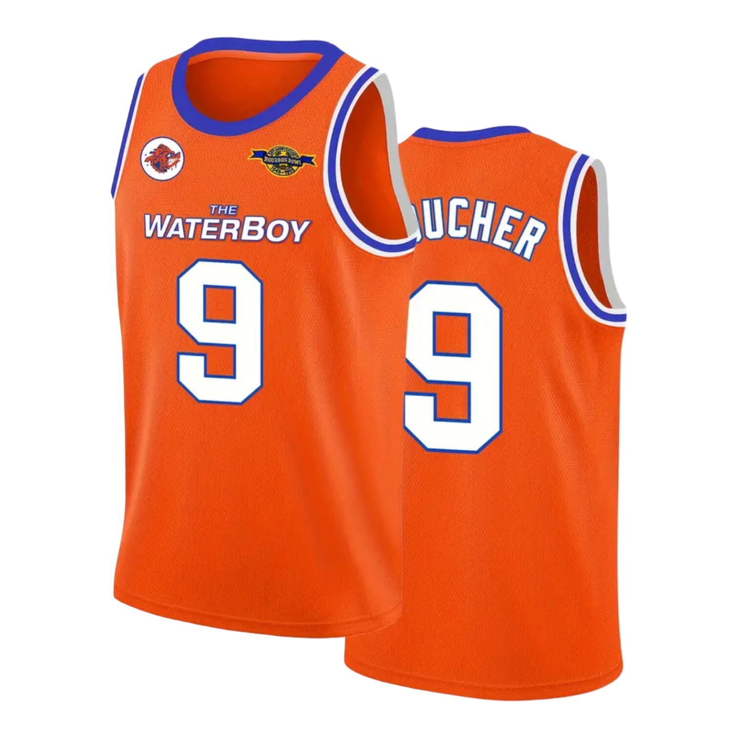 The Waterboy Bobby Boucher #9 Basketball Jersey Adam Sandler Orange Men's MEDIUM