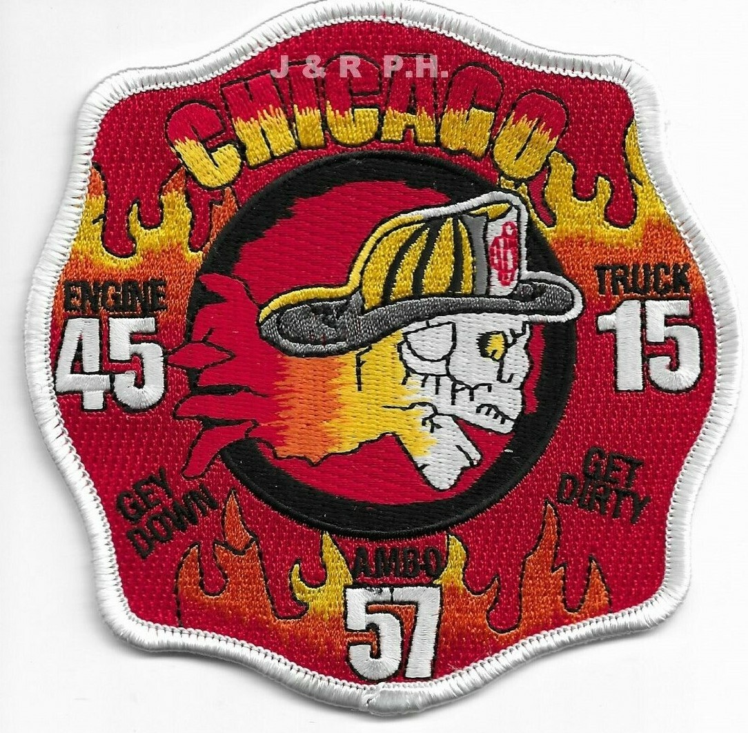 Chicago Engine - 45 / Truck - 15, IL "Get Dirty" (4.5" x 4.5") fire patch