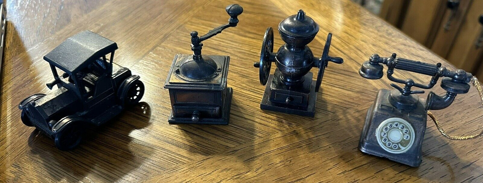 Die Cast Miniature Pencil Sharpeners Antique Finished Phone, Car, Grinder, etc