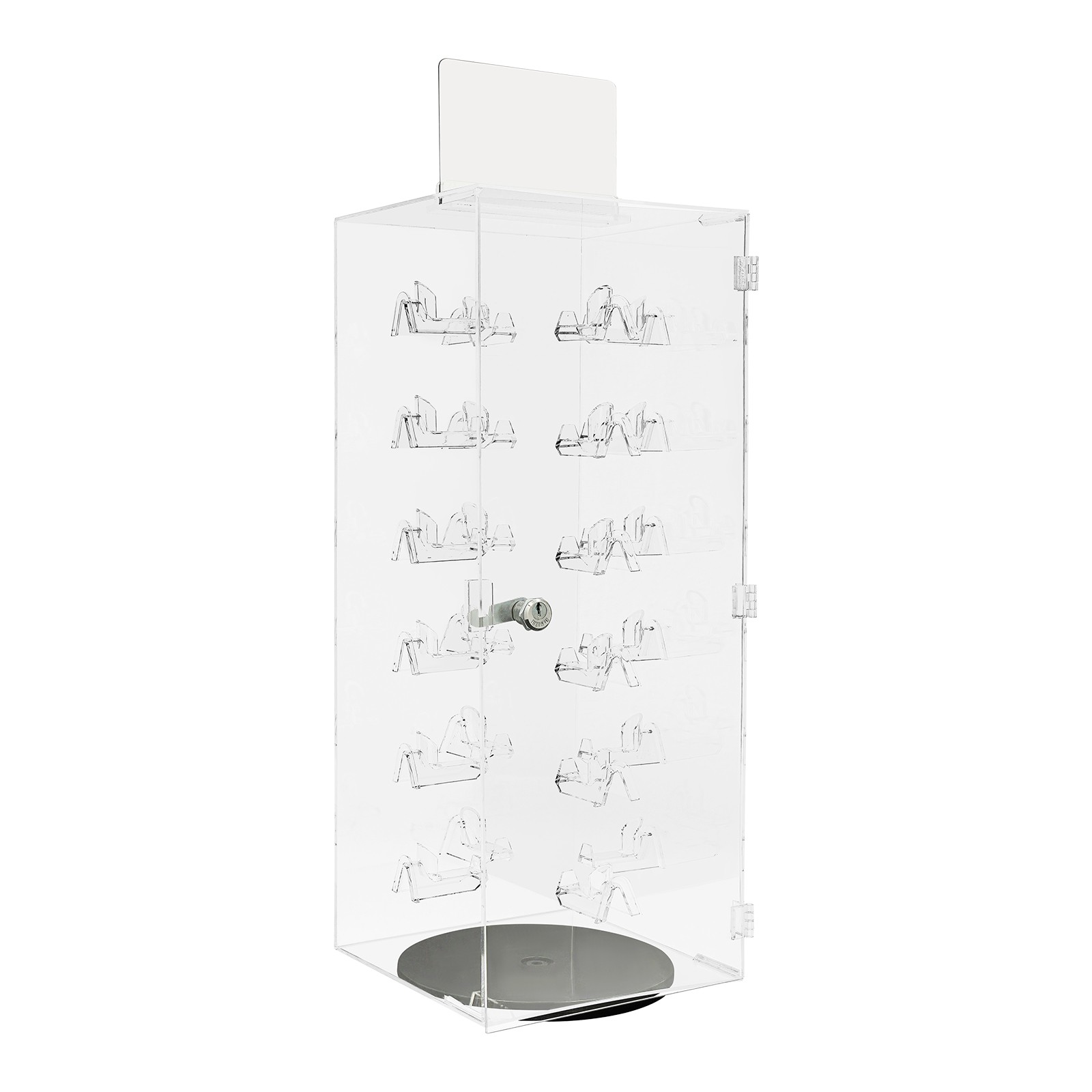 Lockable Sunglass Display Case Acrylic Glasses Organizer Rotating Display Case