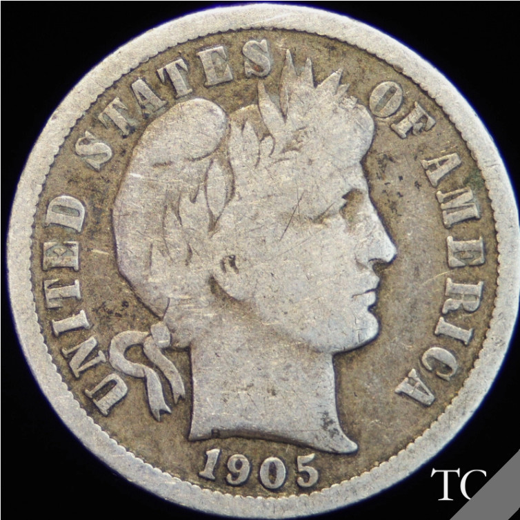 1905-O Micro Barber Dime 10c Ungraded