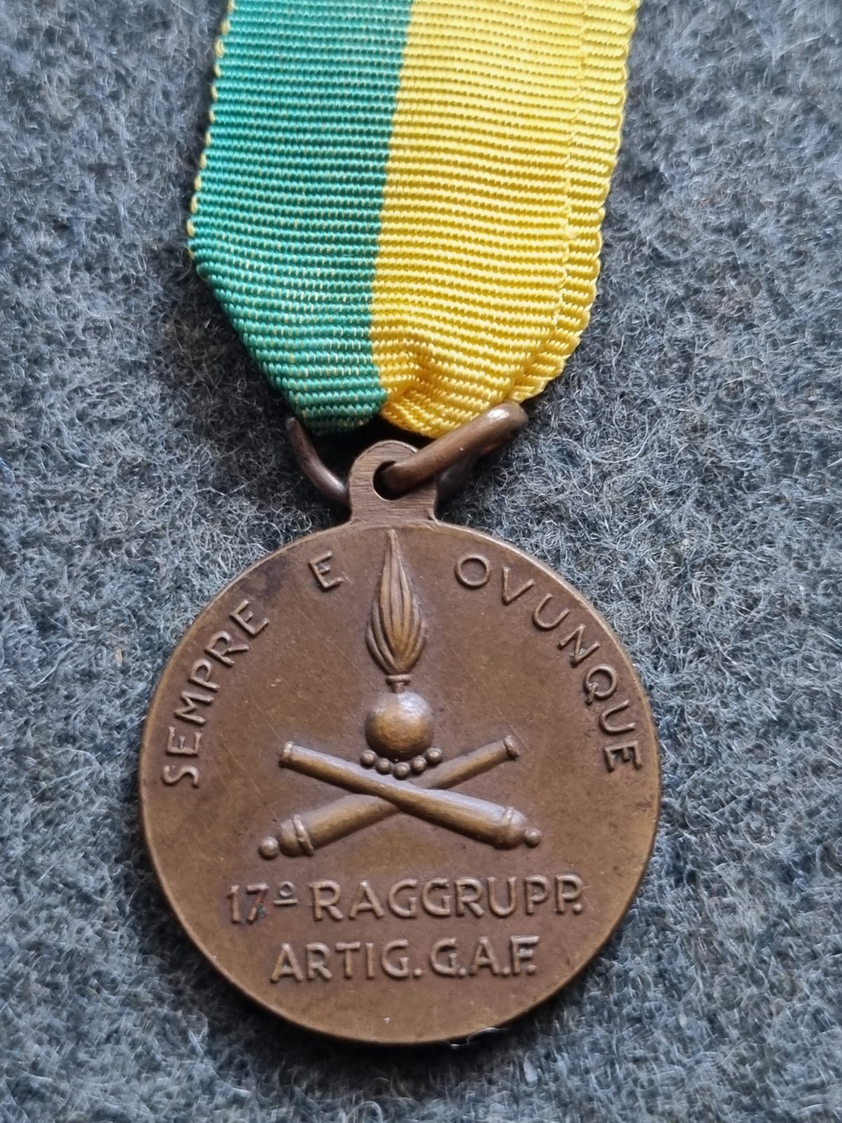 BRONZE MEDAL 17TH ARTILLERY GROUP G.A.F. 1940 WW2 BORDER GUARD