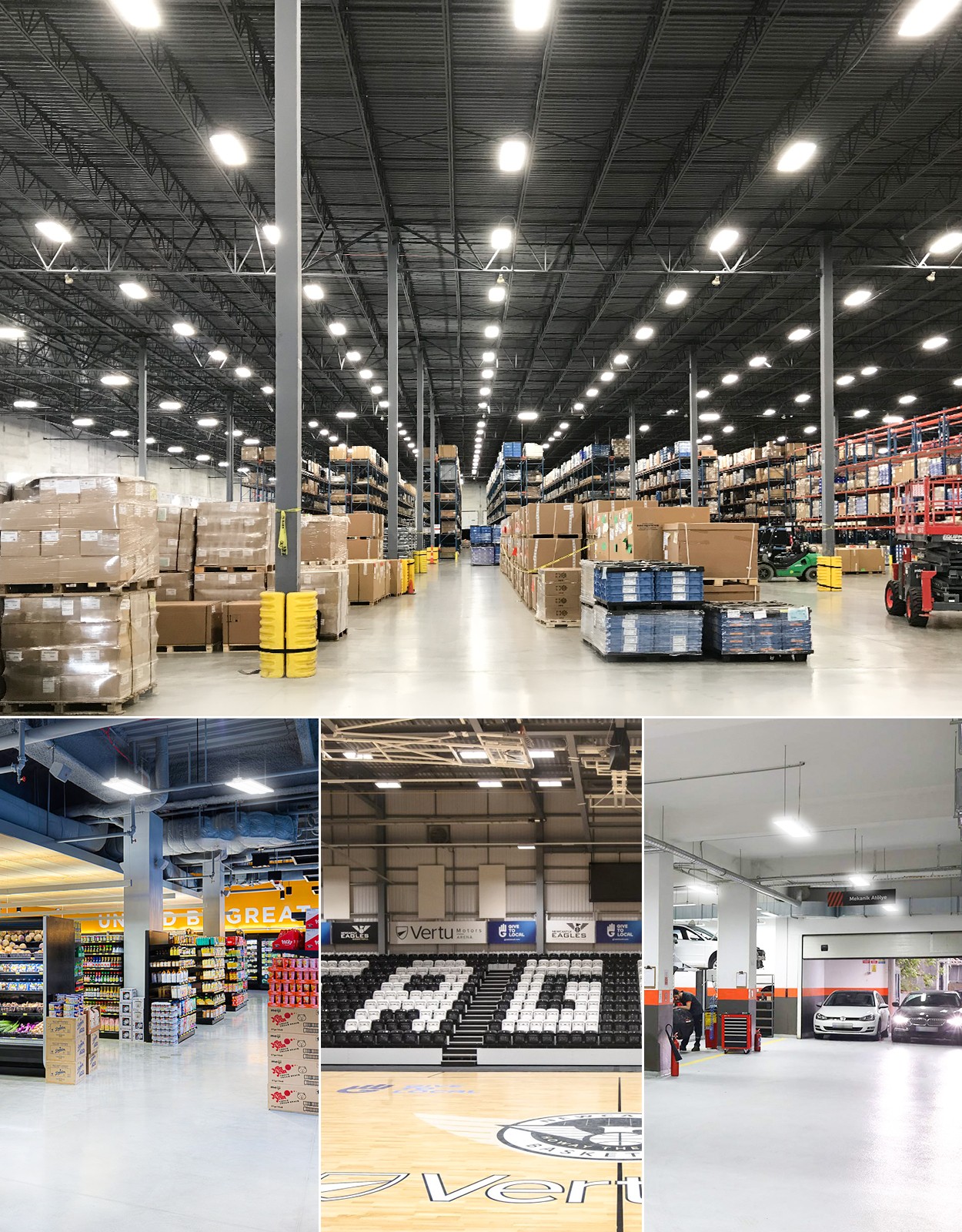LED Linear High Bay Light 150W 3000K/4000K/5000K Adjustable Warehouse Lighting