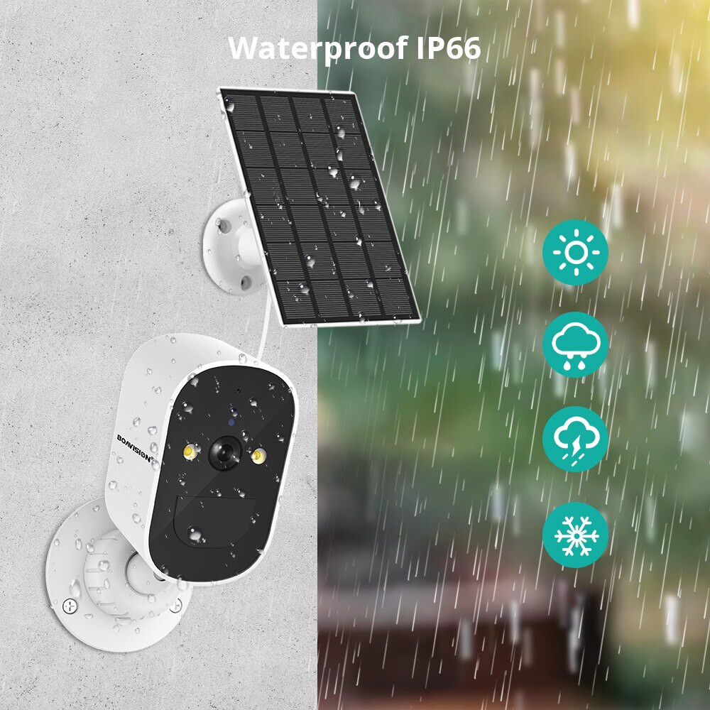 Solar Battery Powered Wireless WiFi HD Outdoor Security Camera System PIR Detect