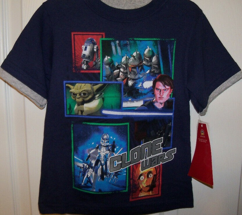 Clone Star Wars Jedi Short Sleeve Shirt Boys Size 4 NWT