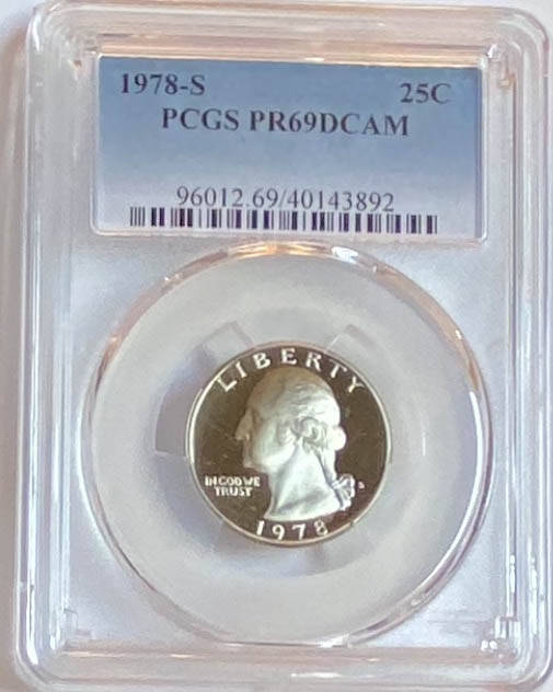 1978 S Washington Quarter Dollar PCGS PR69DCAM Proof 69 DC (674-3/6)