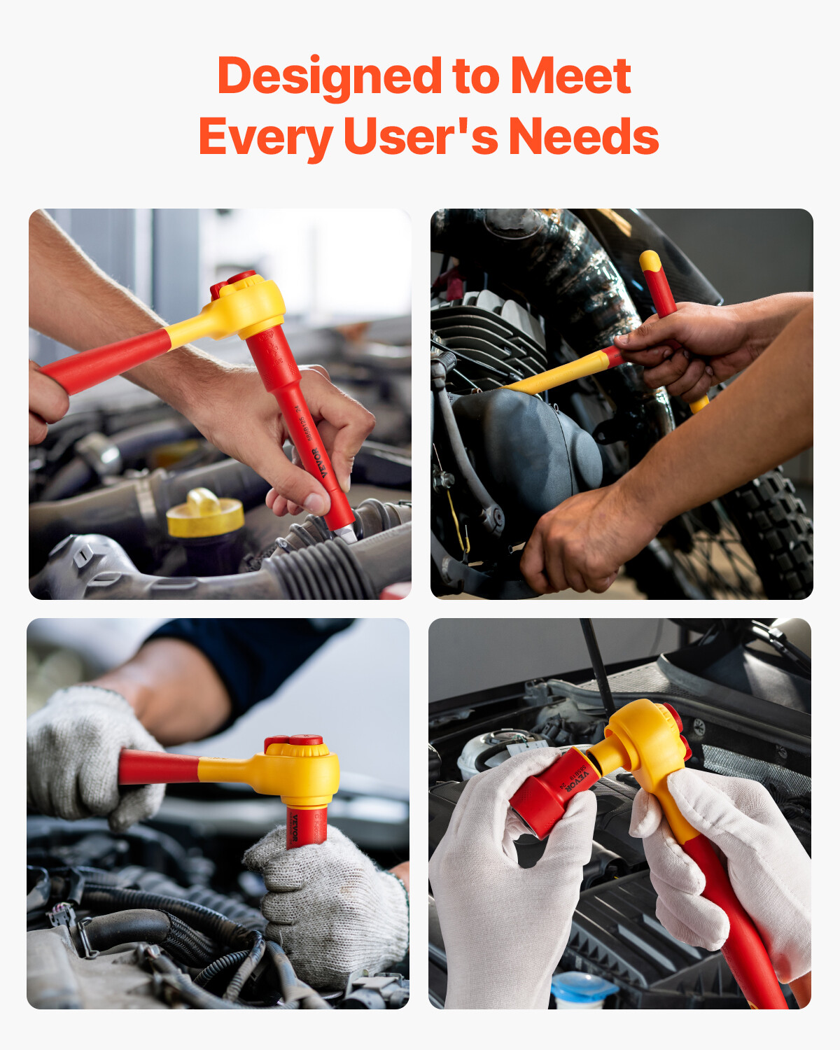 Insulated Socket Set 16-Piece Insulated Socket Tool with T-Handle Wrench 1000V