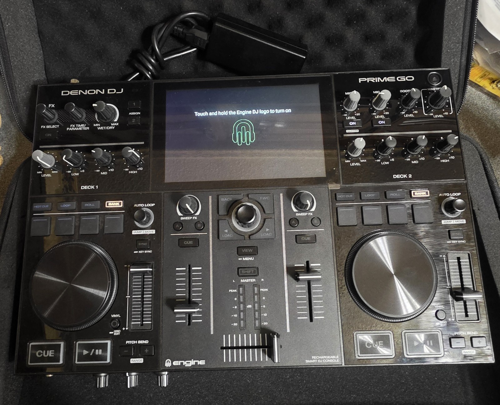 Denon DJ PRIME GO Double Deck Rechargeable Smart DJ Console With Case