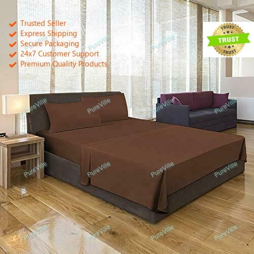 Handmade Solid Uni Microfibre Only Fitted Sheet Brown Colour Best For Present