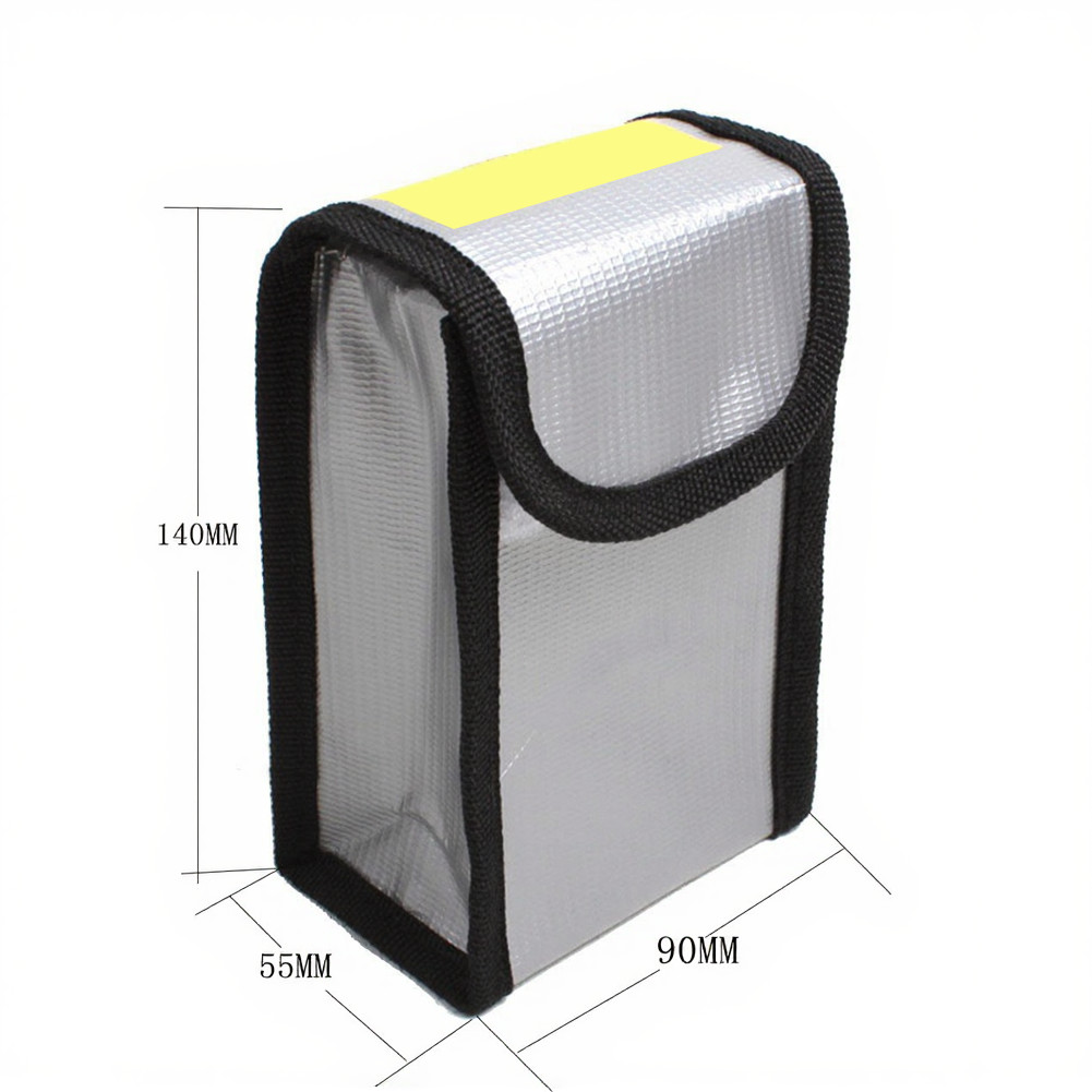 Fireproof Explosion Proof Bag Set 3pcs 140x90x55mm Flame Retardant for Drones