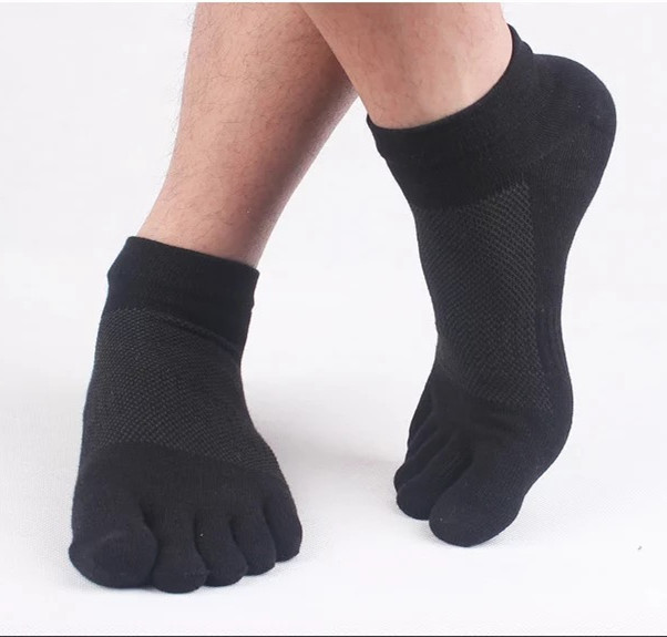 6Pair Men Low Cut Five Finger Toe Combed Cotton Mesh Sport Ankle Work Socks 7-13