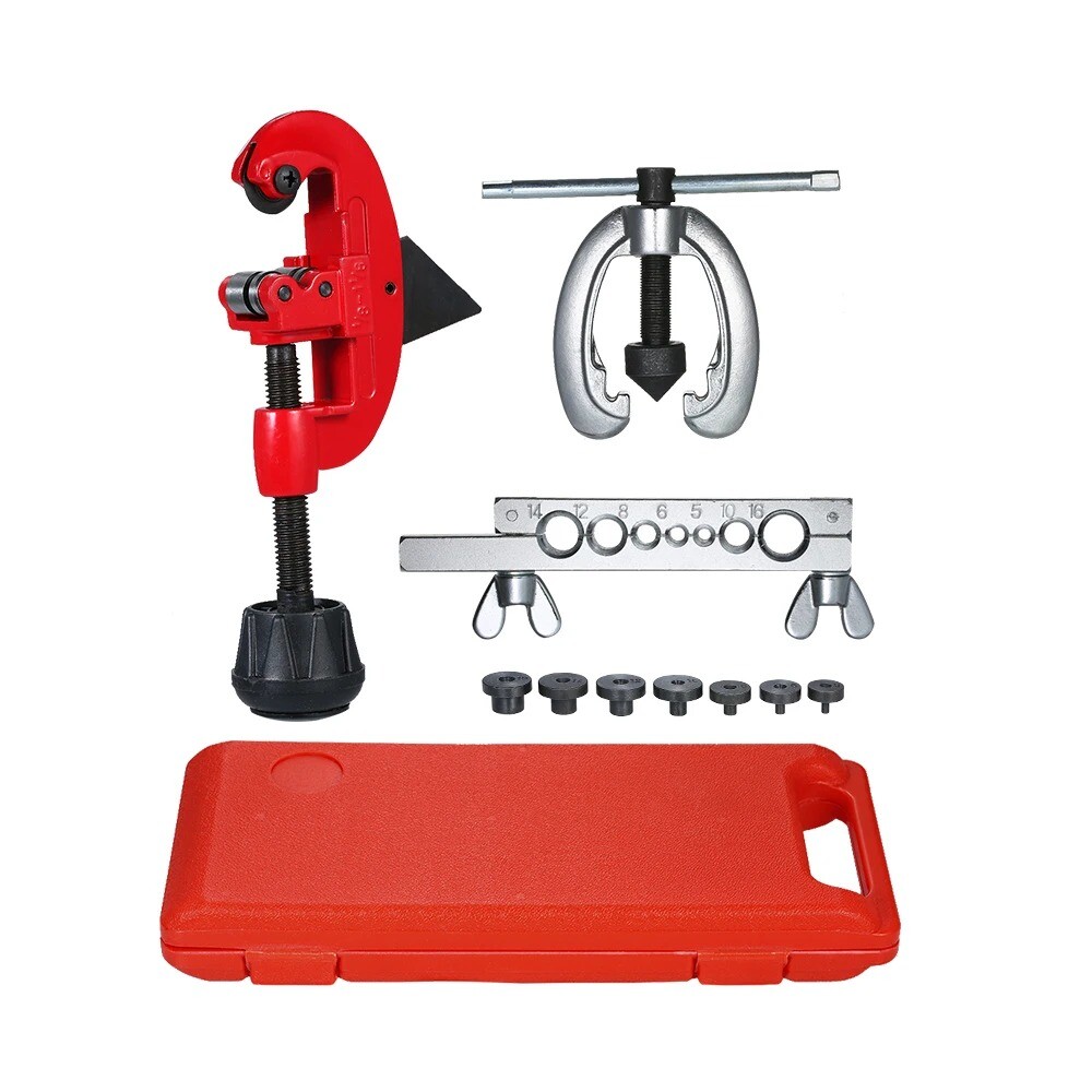9pcs Double Pipe Flaring Tool Kit Set Tube Bender Pipe Repair Mechanic Brake