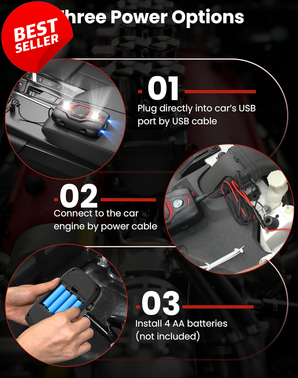 Ultrasonic Rodent Repellent Car Engine USB LED Mouse Rat Deterrent 2 Pack - US