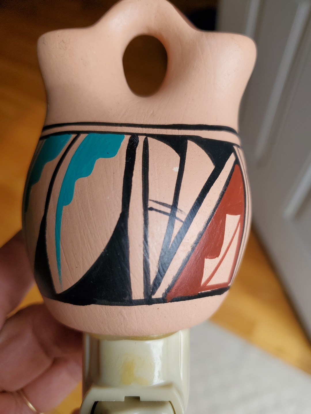 Southwestern Ceramic Night Light, Hand Painted Signed