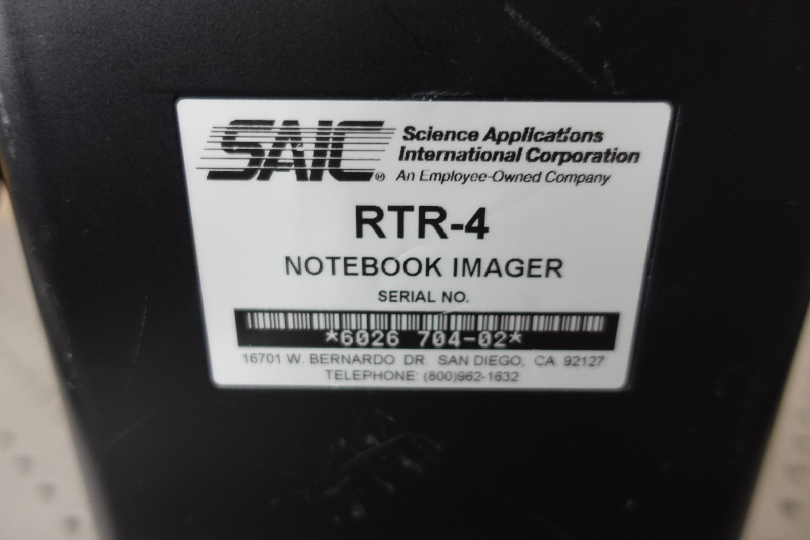 SAIC RTR-4 Portable Digital Mobile Notebook Imager