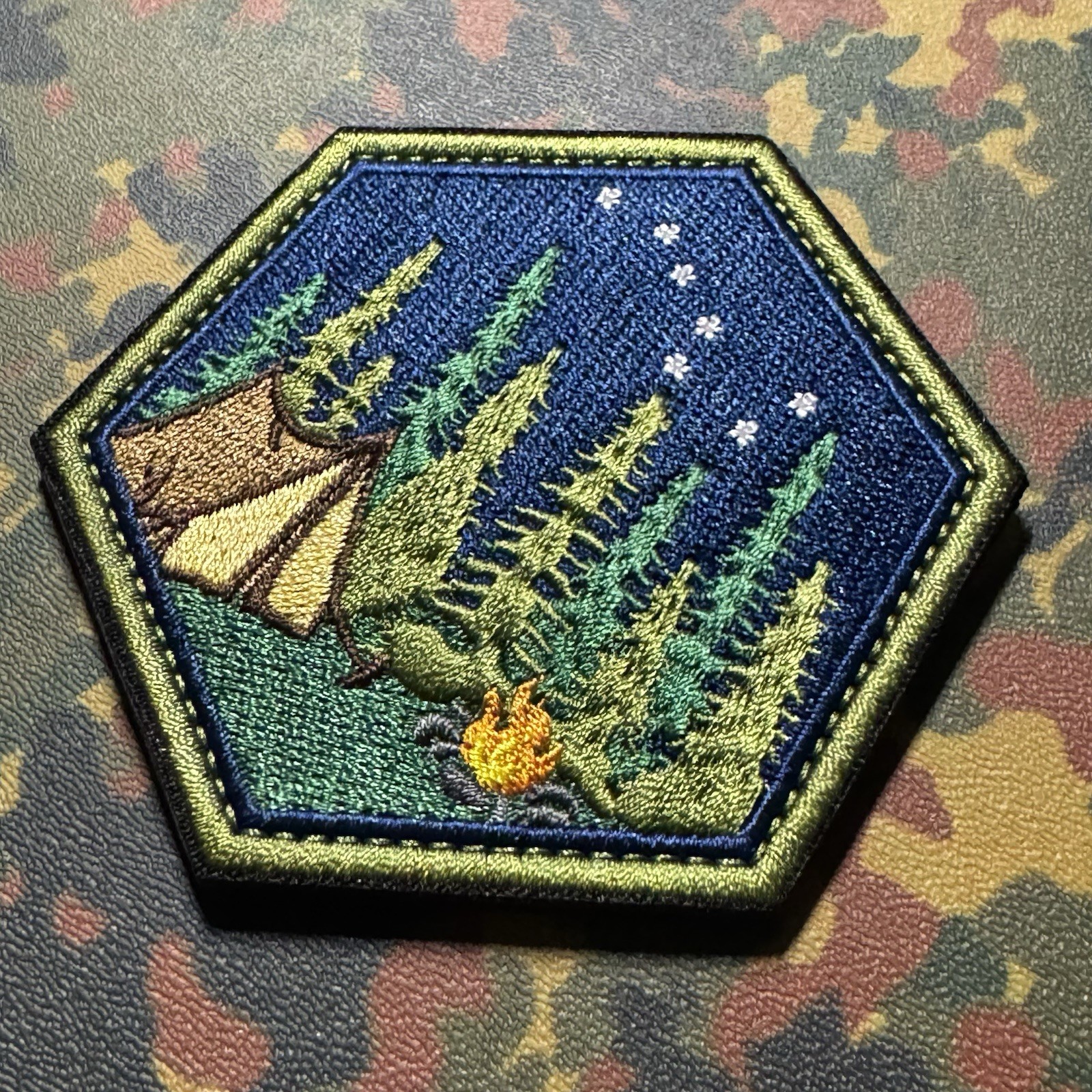 ALL TERRAIN CAMPSITE - DUSK Embroidered Patch Hook/Loop BACKPACKING CAMPING
