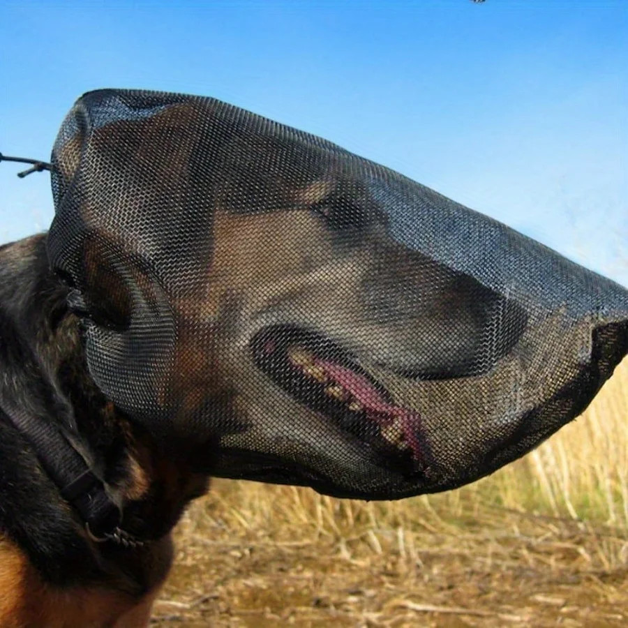 Dog Face Shield Lightweight Mesh Muzzle Cover for Trail Running, Pet Protectiv.