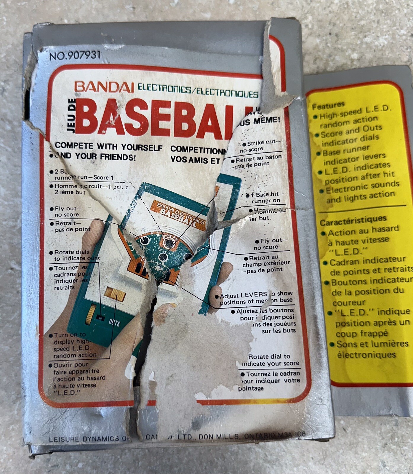 Bandai Baseball Electronics Game 907931 *New* *Damage to Box*