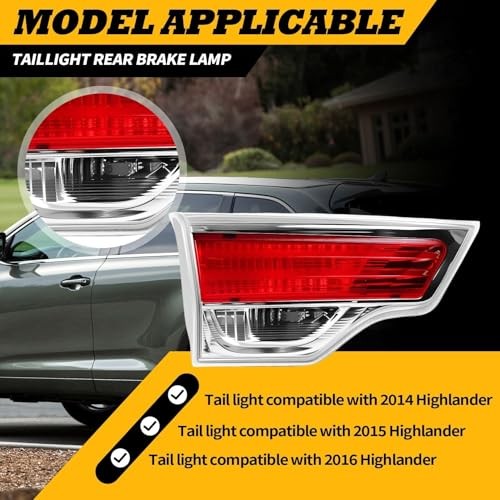815900E060 Driver Side Inner Tail Light Compatible with Highlander 2014 Left