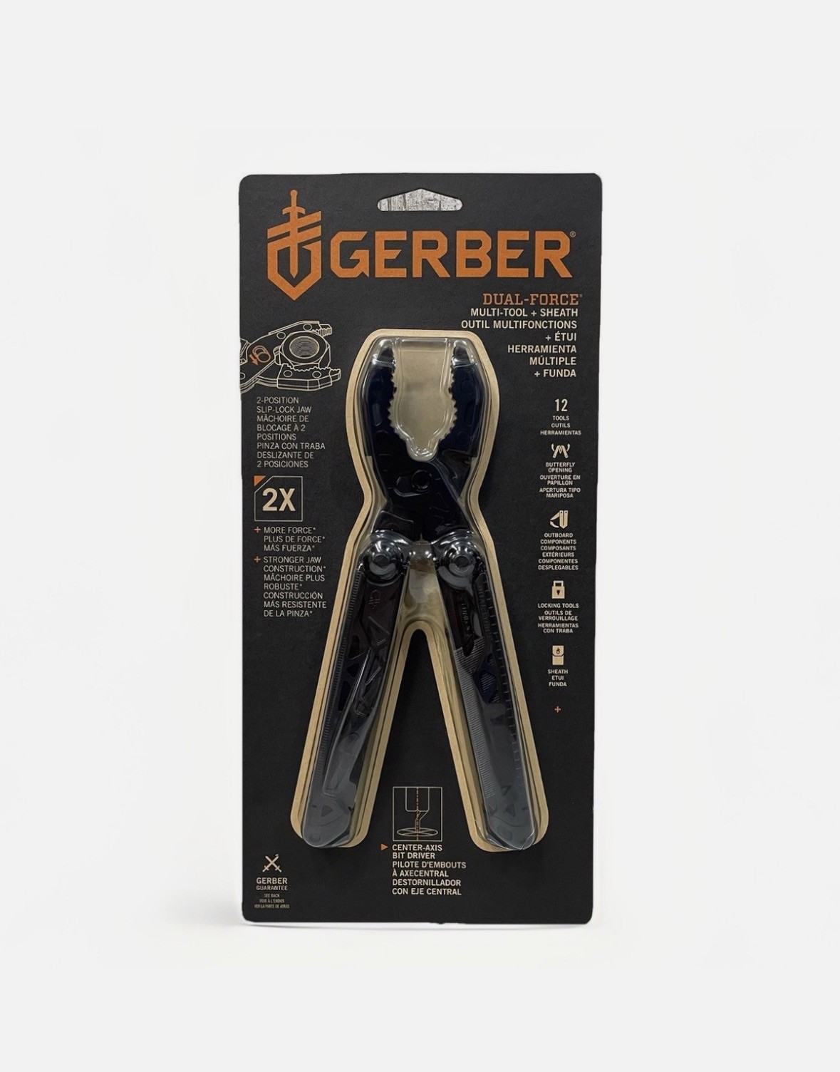 Gerber Dual Force Multi-Tool 12-in-1 Black Pliers Heavy Duty + Sheath NEW