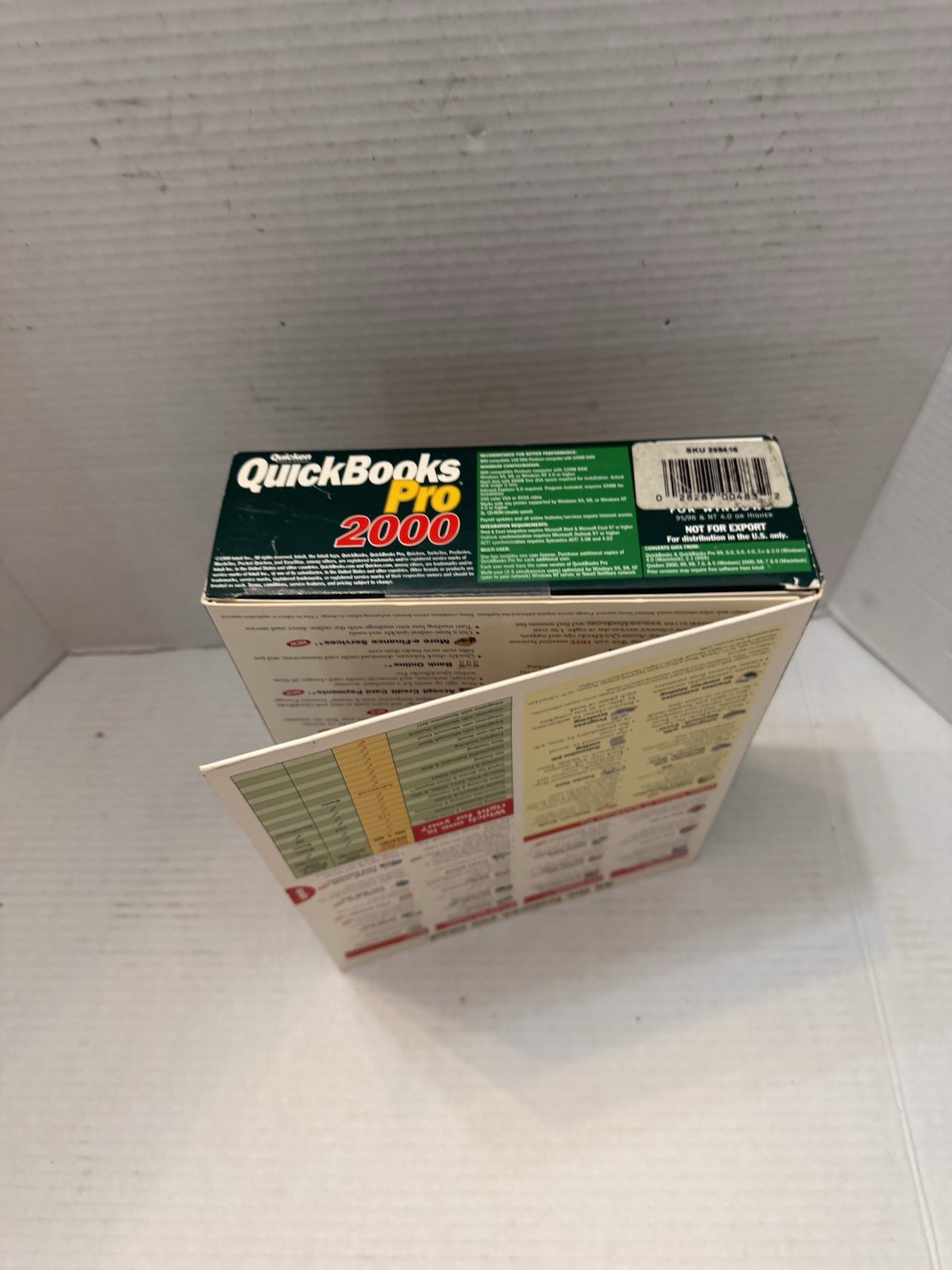 Intuit Quickbooks Pro 2000 for Windows Quicken Financial Services Software