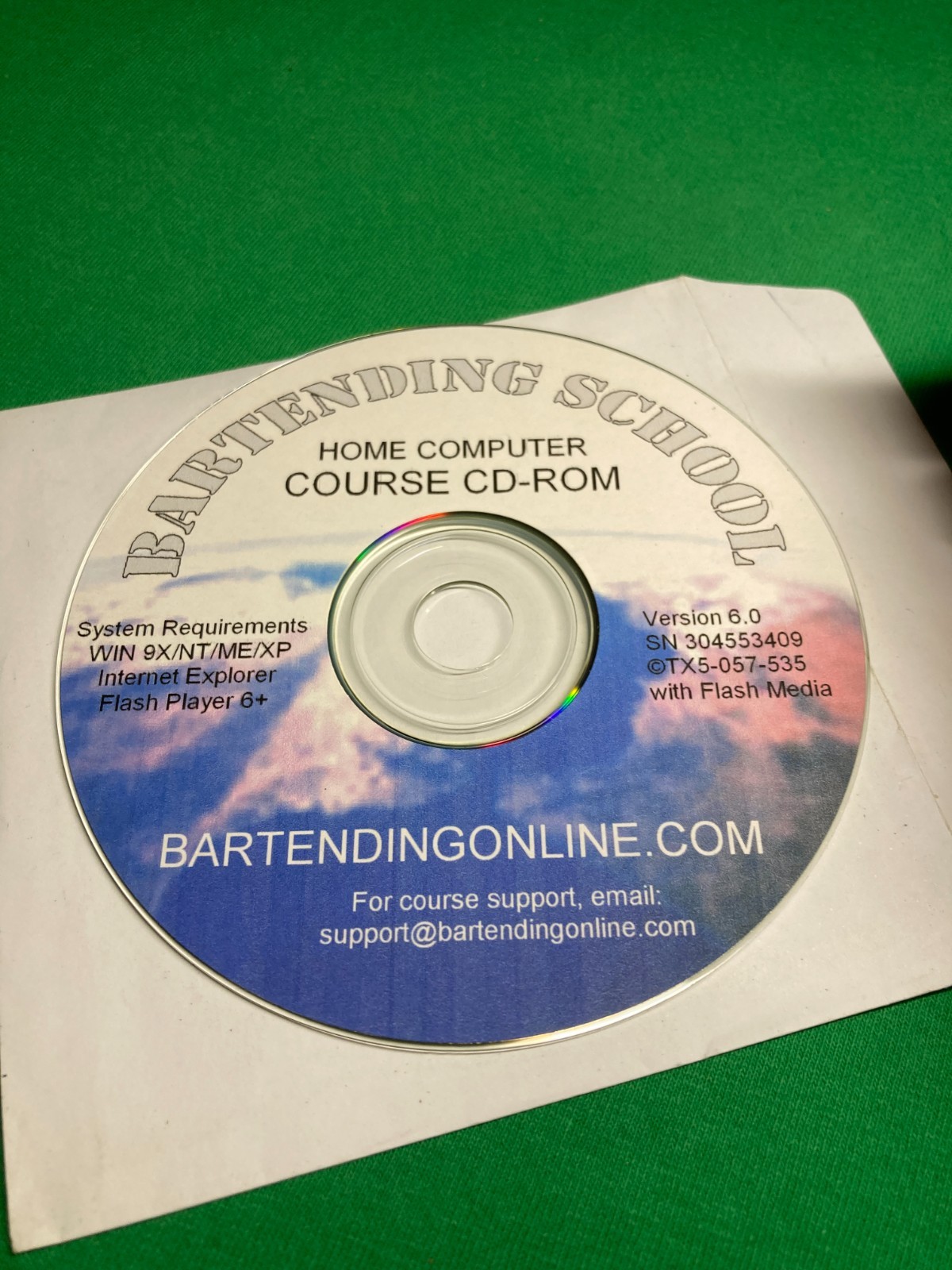 Bartending School VTG V.6.0 BartendingOnline.com - Win9X/NT/ME/XP Disc Only