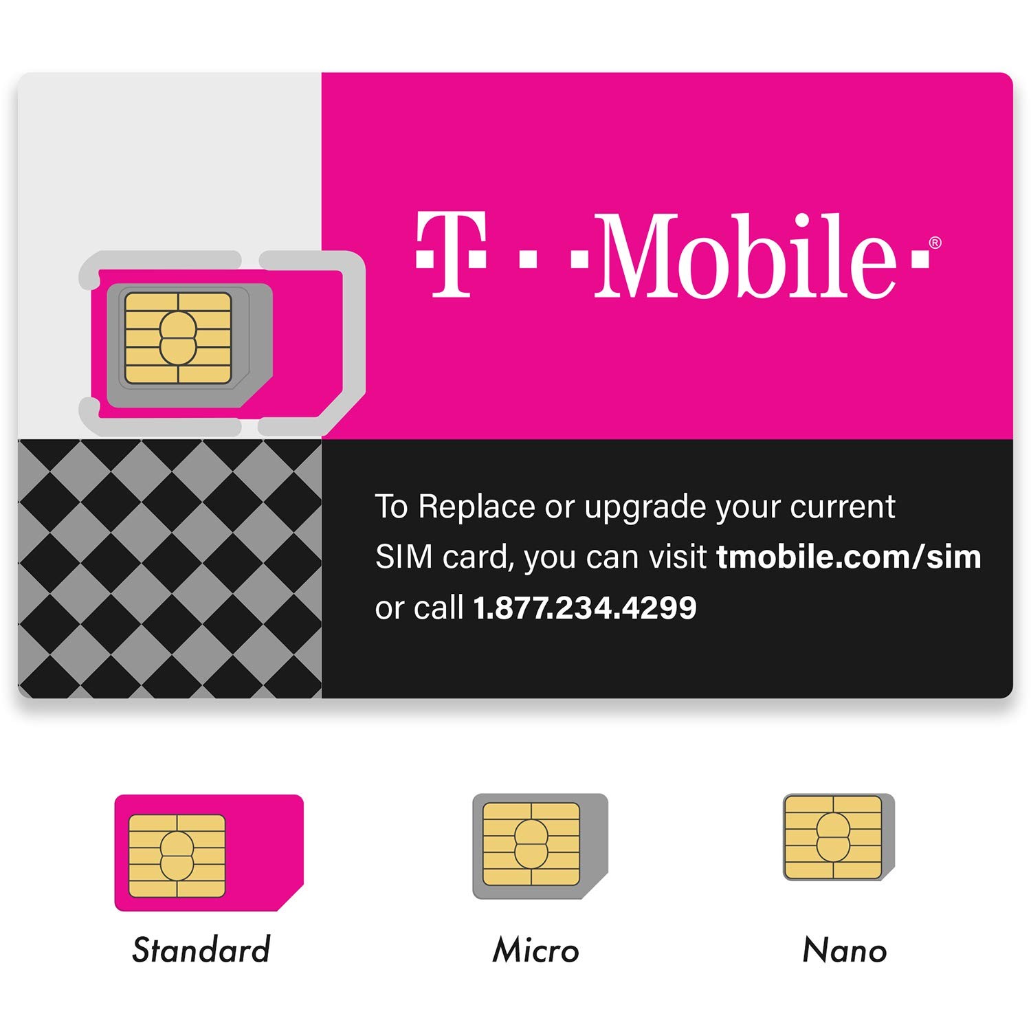 Authentic Official T-Mobile SIM Card Micro/Nano/Standard GSM 1-Pack, Orange