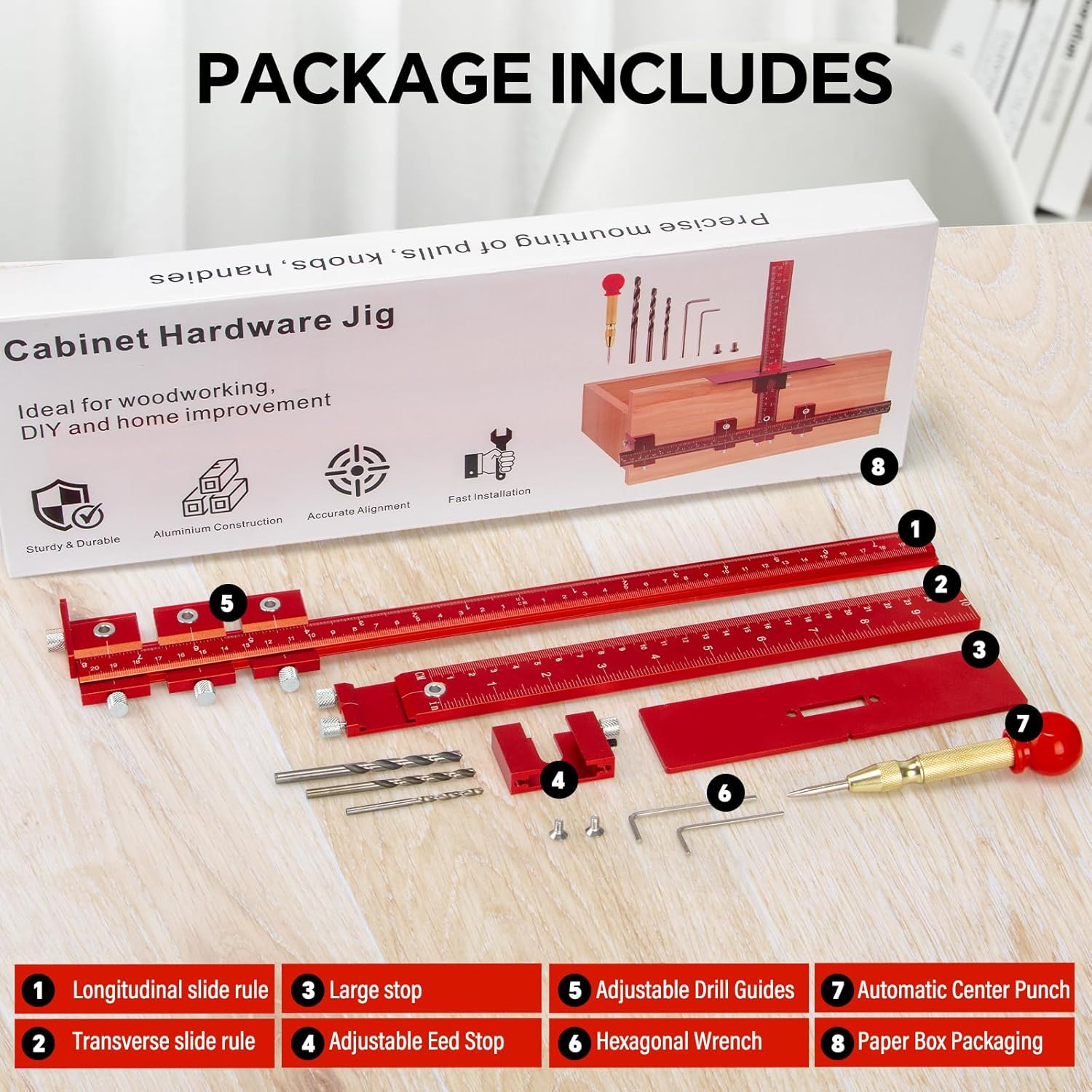 Aluminum Cabinet Hardware Jig Tool Handles Pulls Knobs Automatic Center Punch Te