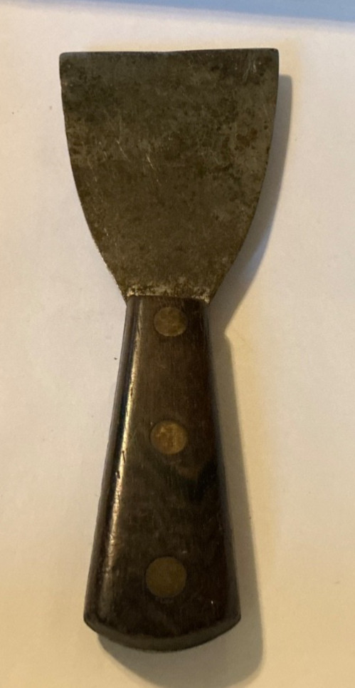Vintage 3’ Scraper with Hardwood Handle and Brass Rivets