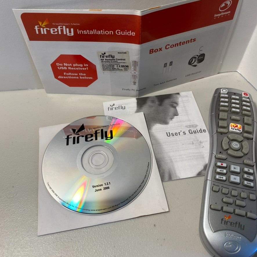 Bundle: SnapStream firefly RF Remote for PC, Receiver, Users Guide, Install CD