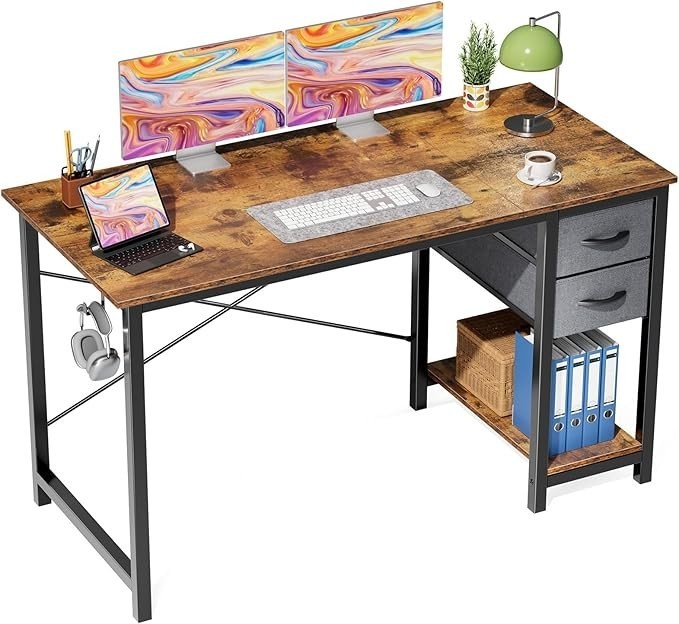 40-47 Inch Home Office Computer Desk with Drawer Writing Desk Work Desk PC Table