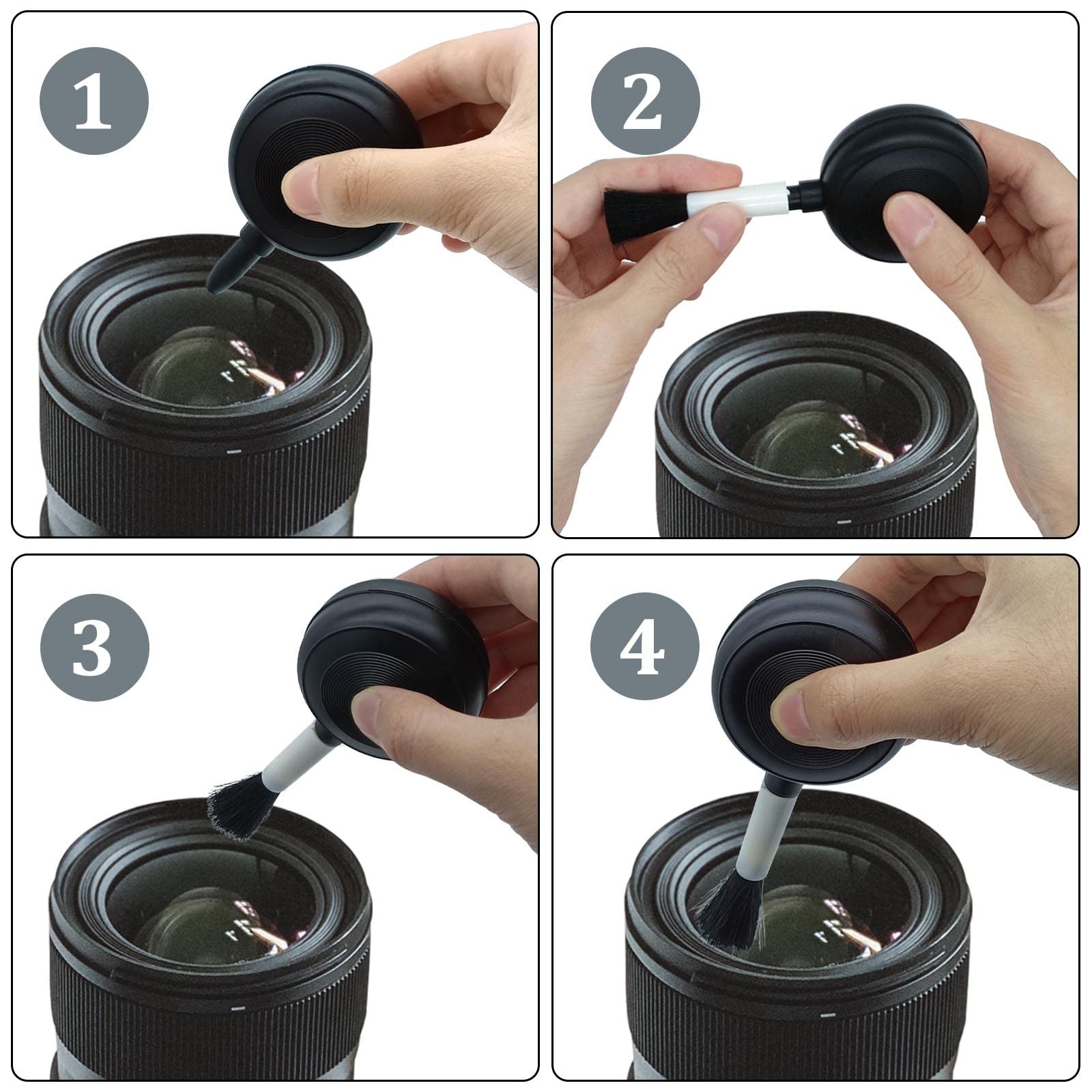 Lens Cleaning Kit Contains 2 Pcs Rubber Rocket Air Blower Duster, Lens Cleani...