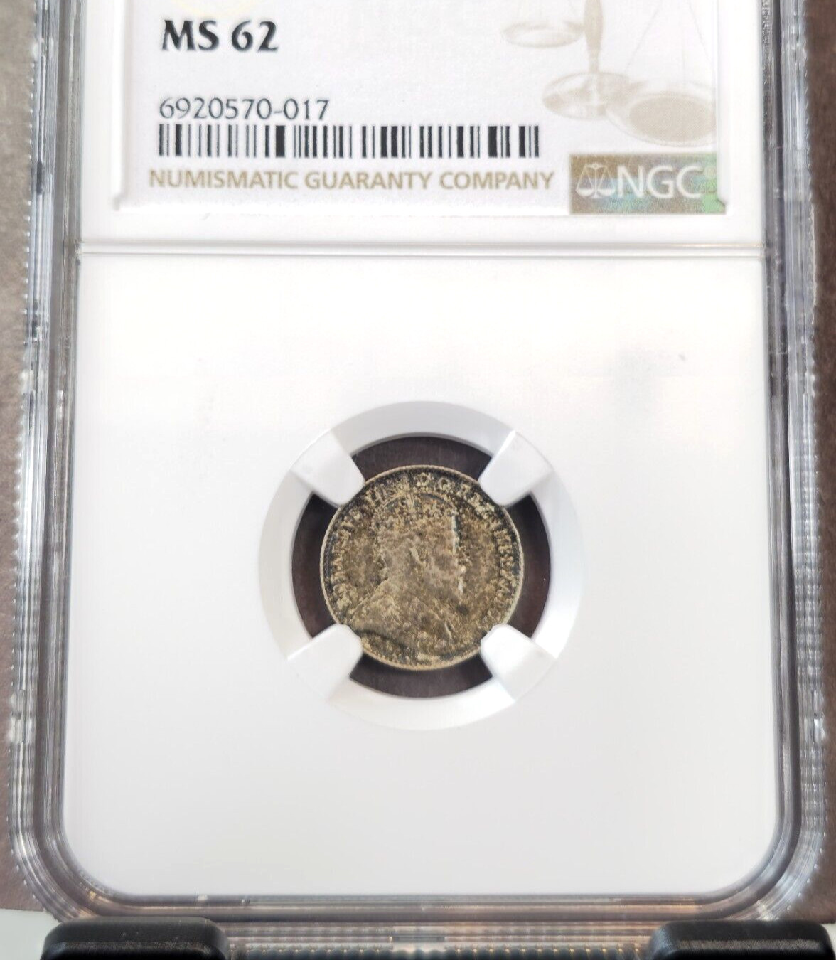 1907 CANADA SILVER 5 CENTS 5C KING EDWARD VII NGC MS 62 SCARCE MINT STATE