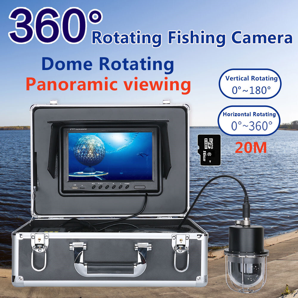 9inch DVR 8GB 50M Underwater Fishing Video Camera Fish Finder 360° Dome Rotating