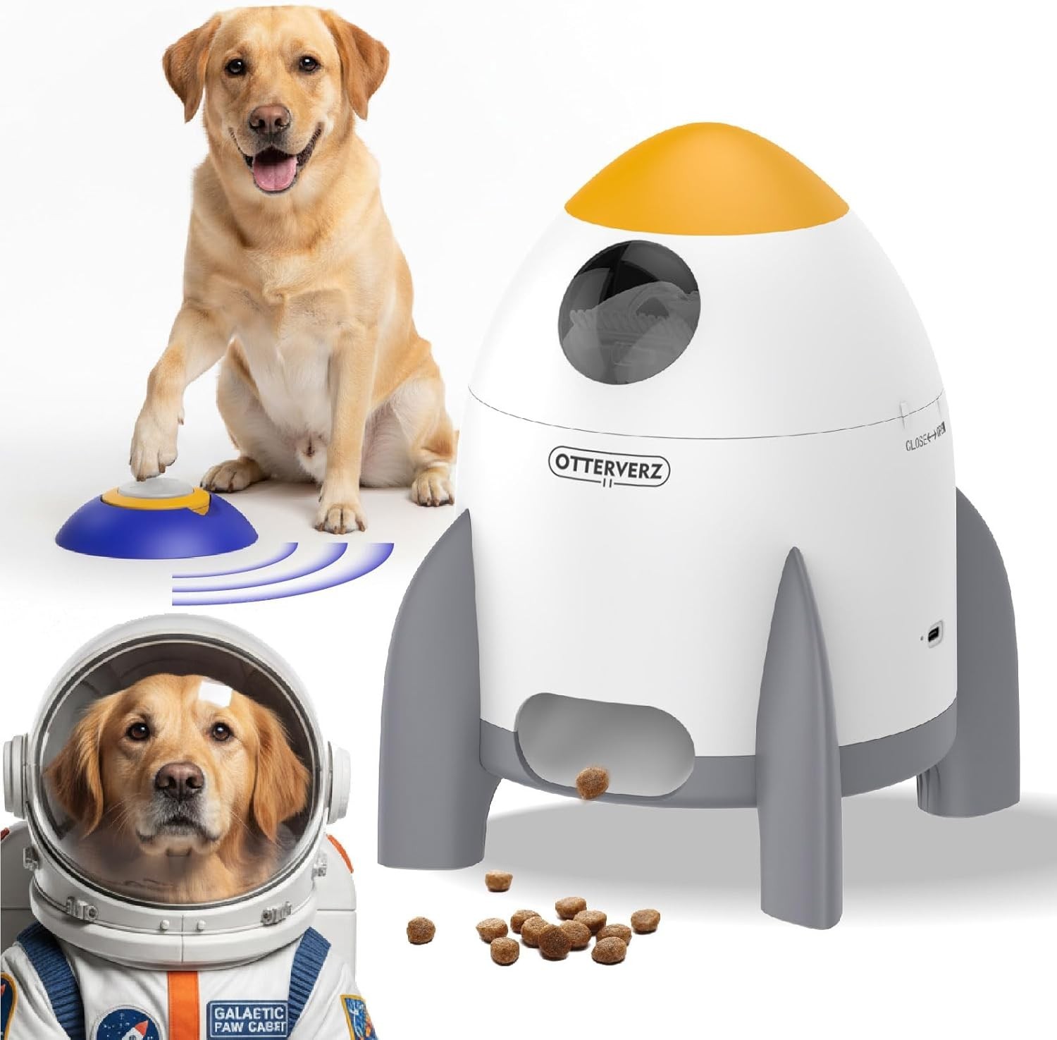Interactive Dog Puzzle Feeder Toy Automatic Dogs Treat Dispenser IQ Training &