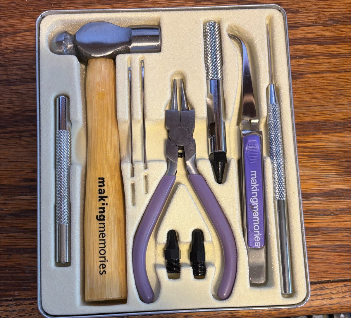 Craft Tool Kit Making Memories Scrapbooking & More Gray Metal Case *unused*