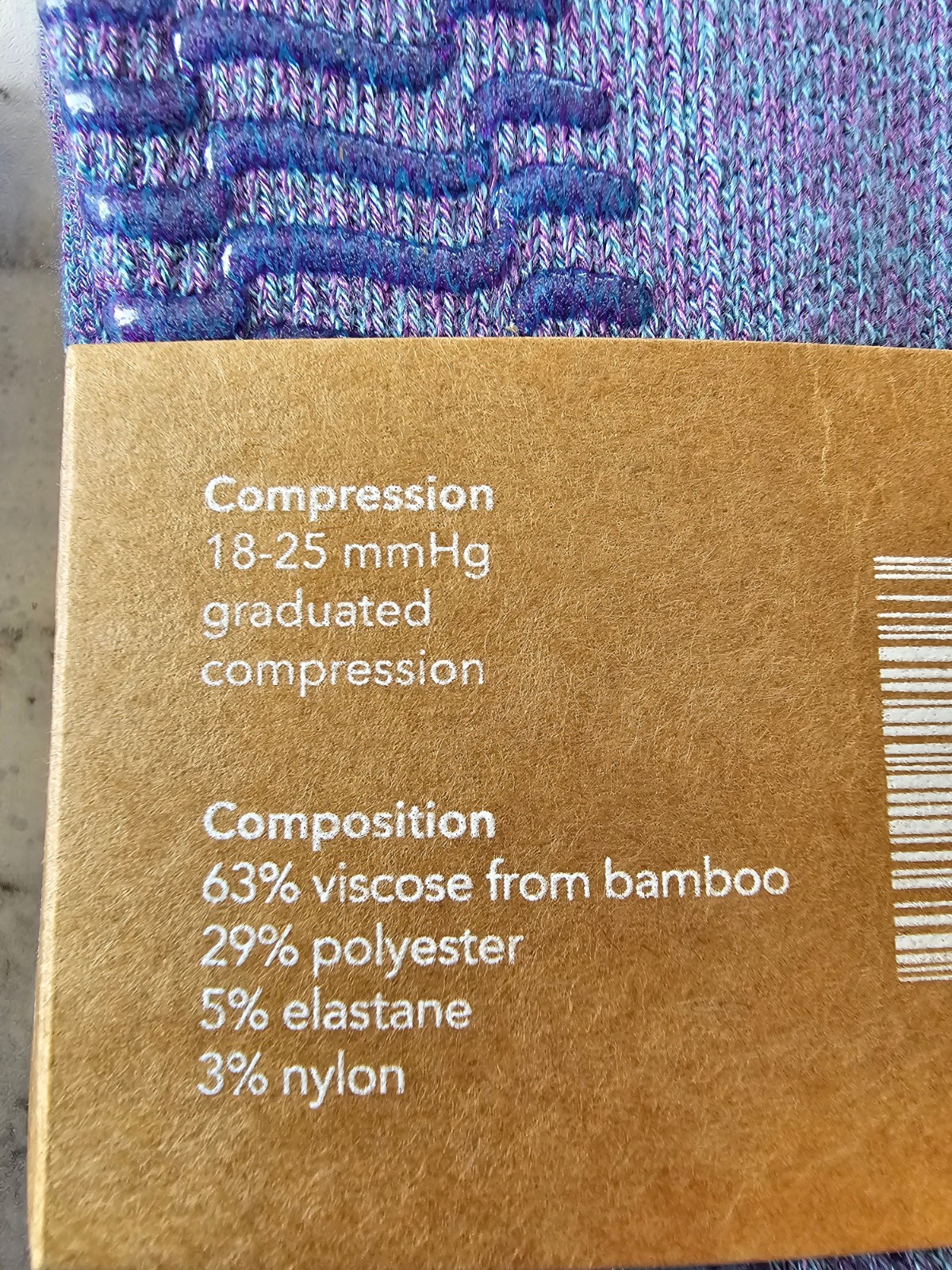 6-pack Wellow Size Medium Wide Calf Bamboo Compression Socks