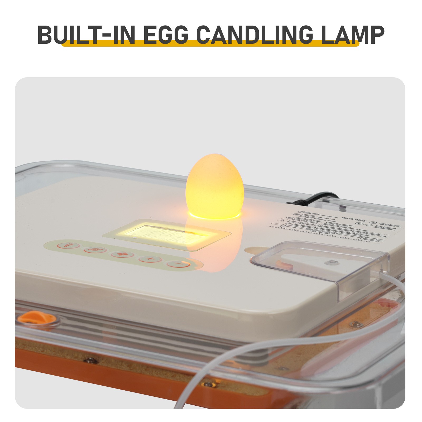 56-Egg Automatic Incubator Auto Temp Humidity LED Egg Candler US Plug 110V