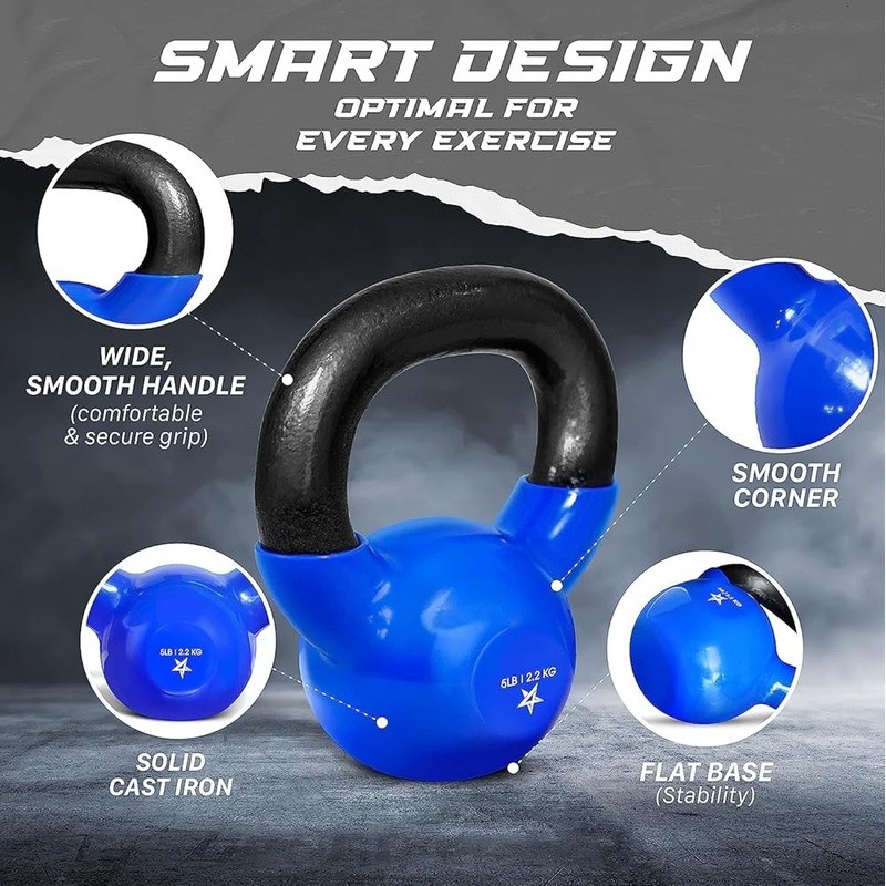 High Quality Cast Iron Kettlebell Flat Bottom Durable Handle Strength Training