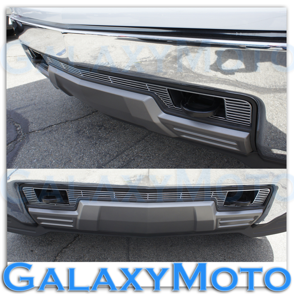 14-15 Chevy Silverado 1500 Chrome Lower Bumper Billet Grille Insert w/ Tow Hook