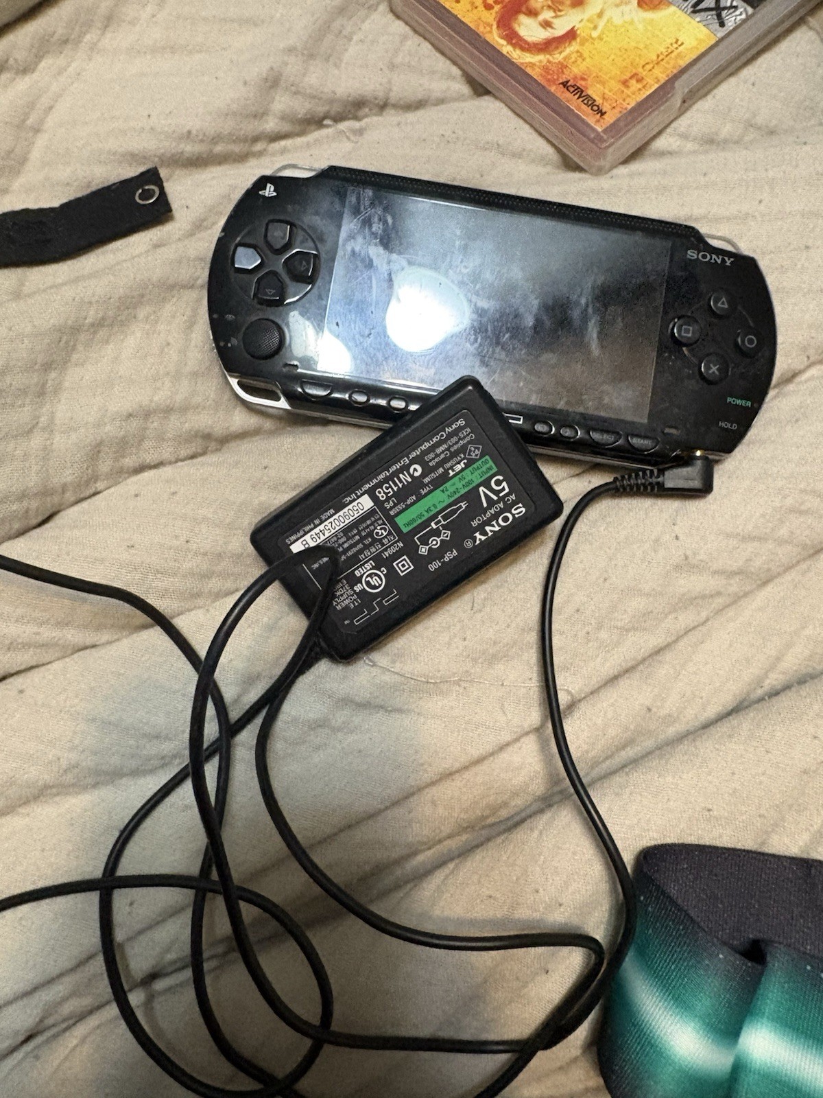Sony PSP Black Handheld System. As is. With remote