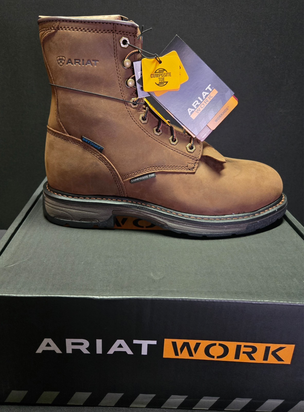 "Brand New" Ariat Men's Workhog H2O Comp Toe Work Boots (Sizes 8.5-14)