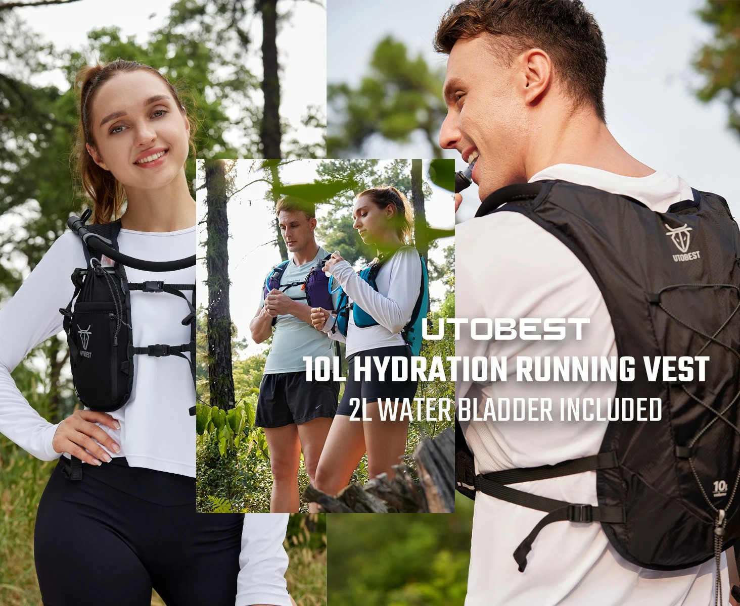 10 Litre Hydration Running Vest With 2 Bottles