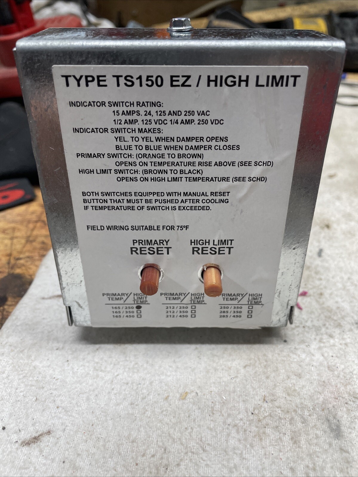 Ruskin TS150 EZ / High Limit Fire stat