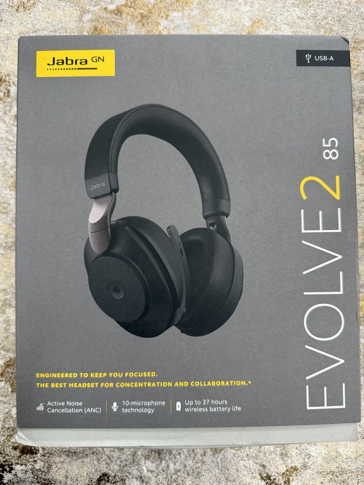 Jabra Evolve2 85 USB-A MS Teams Stereo Wireless Headset Music Headphones Black N